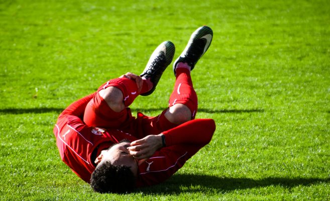 Injured sports player